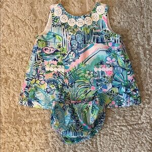 Lilly Pulitzer Tropical Blue and Green Kids Matching Set